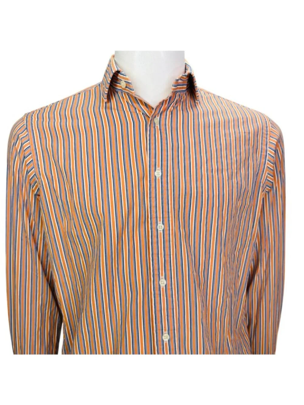 Polo Ralph Lauren Mens Shirt Regent Classic Fit Orange Stripe Size 15.5-32/33| M